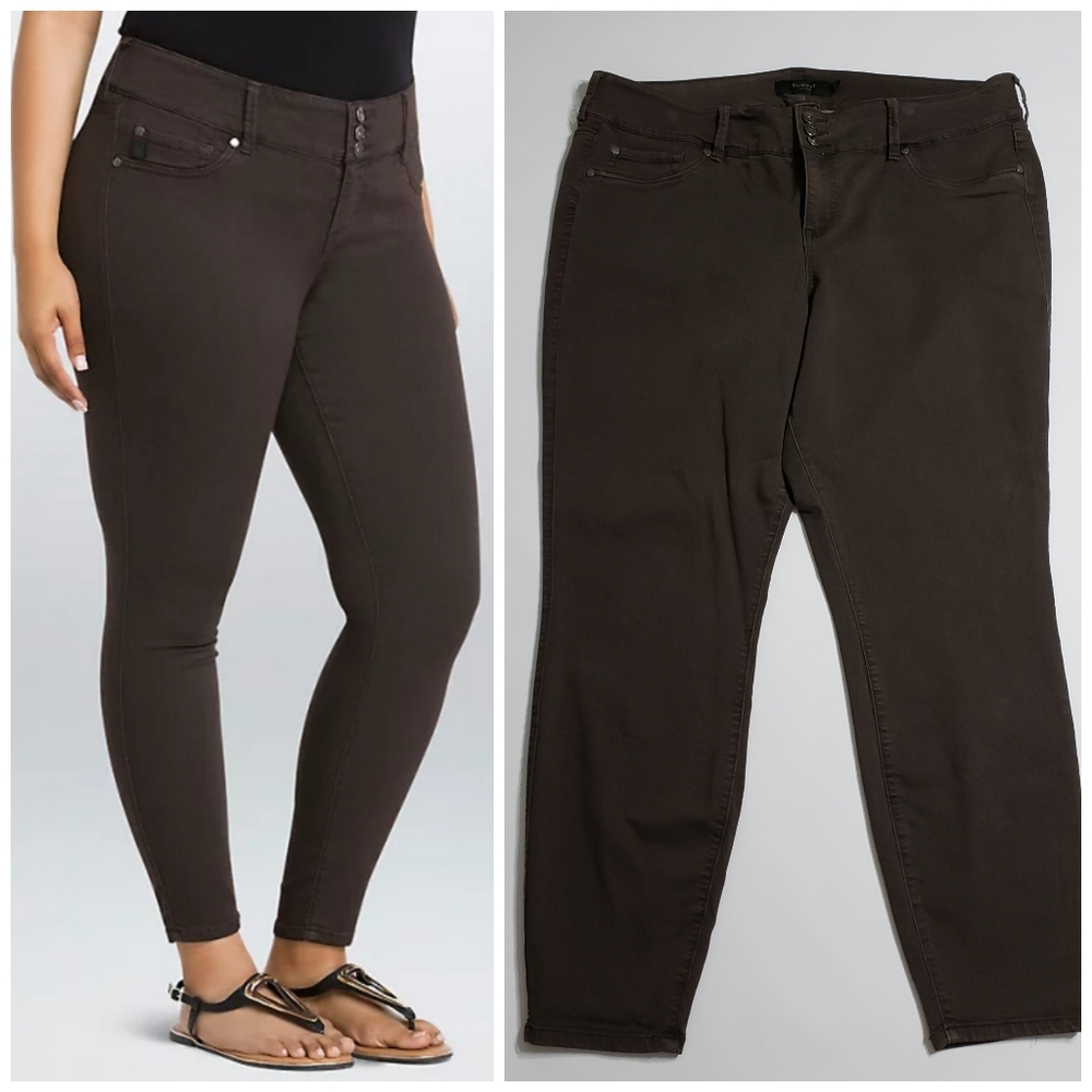 TORRID Jeggings Brown Wash Plus Size Skinny Slim